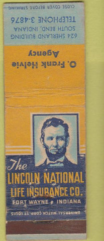 Matchbook Cover - Lincoln Insurance Helvie South Bend IN WEAR