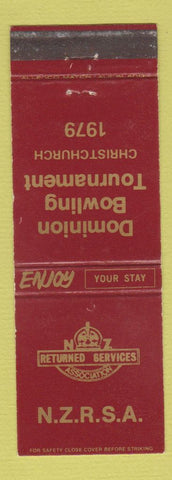 Matchbook Cover - NZRSA Returned Services 1979 Christchurch New Zealand