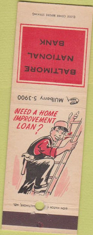 Matchbook Cover - Baltimore National Bank MD