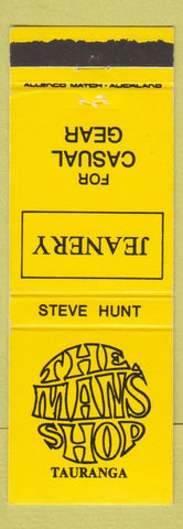 Matchbook Cover - The Mans Shop Clothes Jeans Tauranga New Zealand