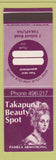 Matchbook Cover - Takapuna Beauty Salon New Zealand girlie SAMPLE