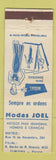 Matchbook Cover - Modas Joel Women's Clothes Matriz Filial Brazil girlie