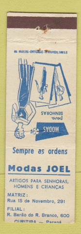 Matchbook Cover - Modas Joel Women's Clothes Matriz Filial Brazil girlie