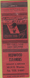Matchbook Cover - Redwood Cleaners NO TOWN WEAR