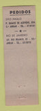 Matchbook Cover - Universal Match Brazil Seletividade Sao Paulo Rio De Janeiro