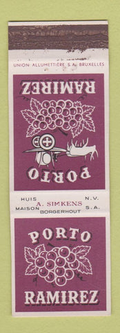 Matchbook Cover - Porto Ramirez Wines Belgium WEAR