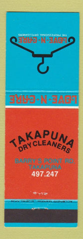 Matchbook Cover - Takapuna Dry Cleaners New Zealand