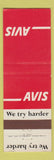 Matchbook Cover - Avis Car Rentals Australia  WEAR