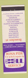 Matchbook Cover - Bell TV Hi Fi Repair New Zealand CHAIN