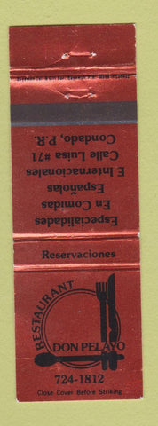 Matchbook Cover - Restaurant Don Pelayo Condado Puerto Rico BRONZE