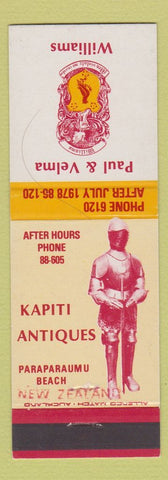 Matchbook Cover - Williams Kapiti Antiques Paraparaumu Beach New Zealand