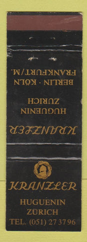 Matchbook Cover - Kranzler Huguenin Zurich Frankfurt WEAR