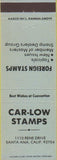Matchbook Cover - Car Low Stamp collecting Santa Ana CA blue
