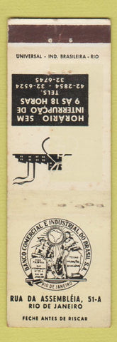 Matchbook Cover - Banco Comercial Industrial Rio De Janeiro Brazil