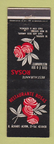Matchbook Cover - Restaurante Rosas R Alvaro Alvim Brazil