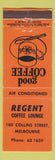 Matchbook Cover - Regent Coffee Lounge Melbourne Australia