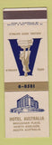 Matchbook Cover - Hotel Australia Adelaide SAMPLE