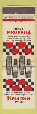 Matchbook Cover - Firestone Tires South Africa WEAR