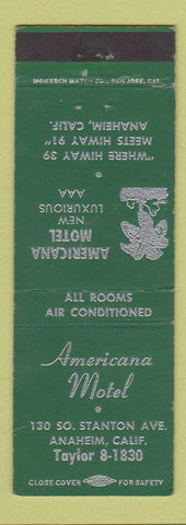 Matchbook Cover - Americana Motel Anaheim CA