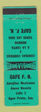 Matchbook Cover - Cafe FH Agua Prieta Mexico