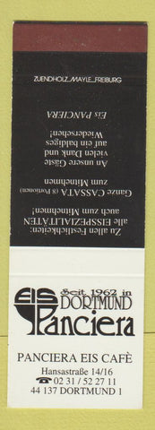 Matchbook Cover - Panciera Eis Cafe Dortmund SAMPLE