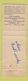 Matchbook Cover - Union Jack Service Clubs London UK England