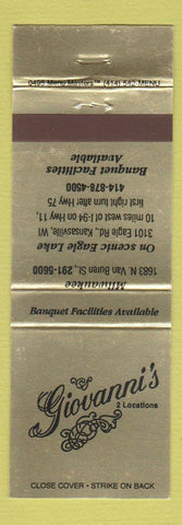 Matchbook Cover - Giovanni's Milwaukee WI
