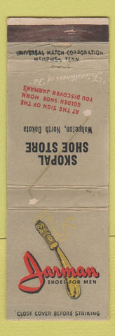 Matchbook Cover - Jarman Shoes Skopal Wahpeton ND WEAR