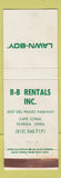 Matchbook Cover - Lawn Boy Lawn Mower BB Rentals Cape Coral FL