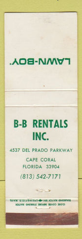 Matchbook Cover - Lawn Boy Lawn Mower BB Rentals Cape Coral FL
