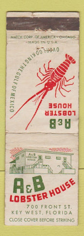 Matchbook Cover - A&B Lobster House Key West FL WORN