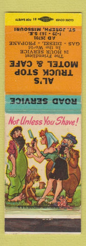 Matchbook Cover - Al's Truck Stop Motel Cafe St Joseph MO hillbilly WEAR
