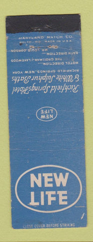 Matchbook Cover - New Life Richfield Springs Hotel NY WEAR