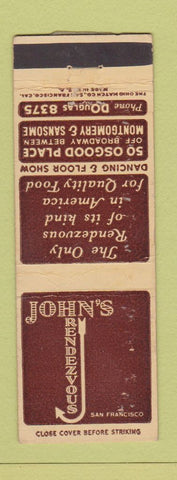 Matchbook Cover - John's Rendezvous San Francisco CA WEAR