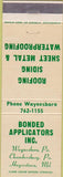 Matchbook Cover - Roofing Siding Waynesboro Chambersburg PA
