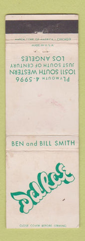 Matchbook Cover - Del Rae Los Angeles CA WEAR