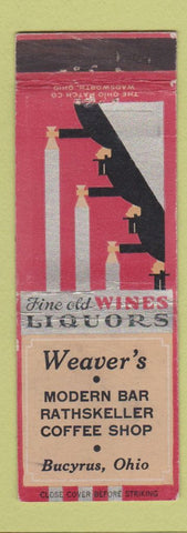 Matchbook Cover - Weaver's Bar Rathskeller Bucyrus OH