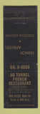 Matchbook Cover - Au Tunnel French Restaurant New York City? WEAR