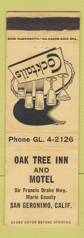 Matchbook Cover - Oak Tree Inn Motel San Geronimo CA