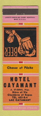 Matchbook Cover - Hotel Cayamant Lac Cayamant QC