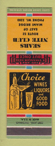 Matchbook Cover - Sears Nite Club Cincinnati?