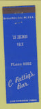 Matchbook Cover - C Retig's Bar Buffalo NY