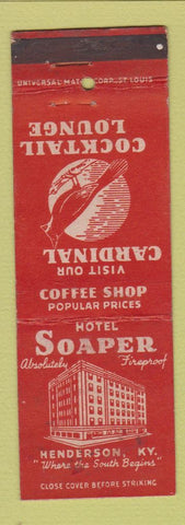 Matchbook Cover - Hotel Soaper Henderson KY Cardinal Cocktail Lounge