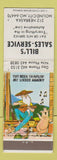 Matchbook Cover - Bill's Sales Auto Parts Mound City MO hillbilly WORN BACK