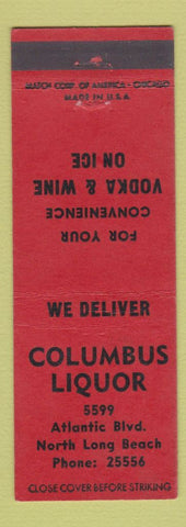 Matchbook Cover - Columbus Liquor North Long Beach CA