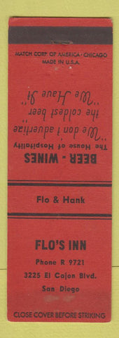 Matchbook Cover - Flo's Inn San Diego CA WEAR
