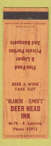 Matchbook Cover - Blanche & Elmer's Deer Head Inn East Lansing MI