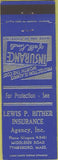 Matchbook Cover - Lewis Bither Insurance Tyngsboro MA