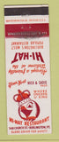 Matchbook Cover - Hi Hat Restaurant Burlington VT WEAR