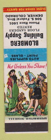 Matchbook Cover - Blomberg Building Supply Denver Colorado hillbilly POOR BACK